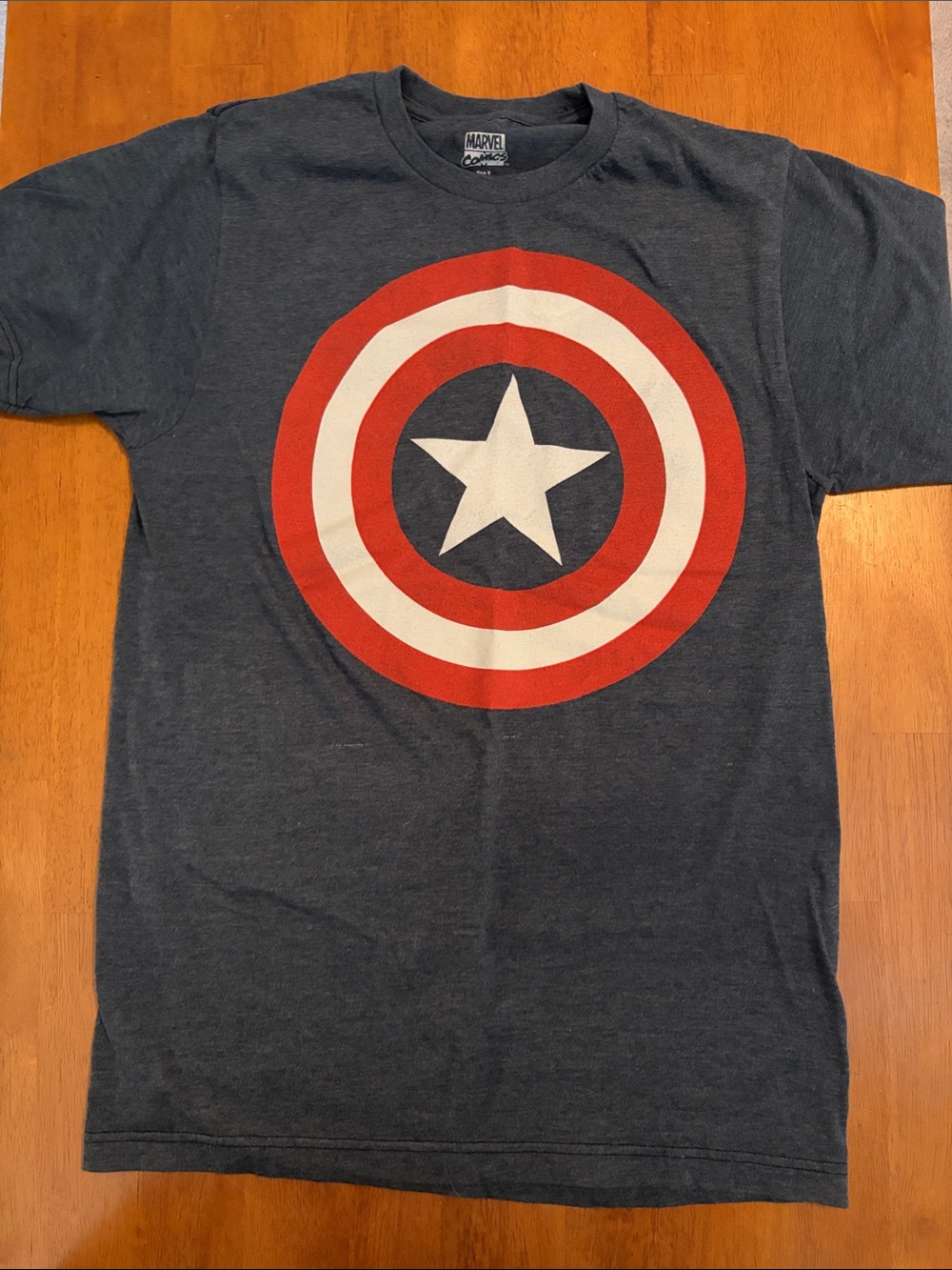 Marvel Captain America Shield Tee - Charcoal/Red/White